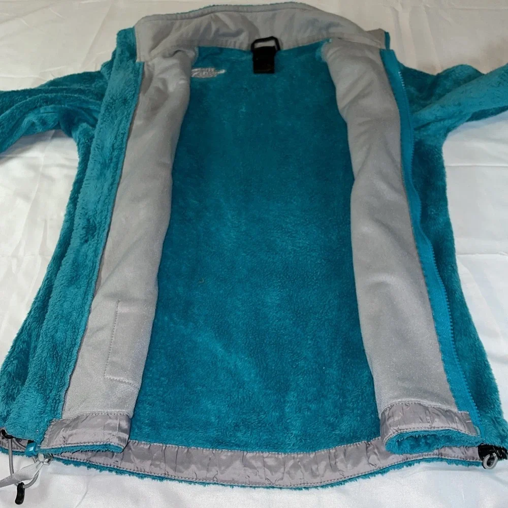 The‎ North Face Osito Fleece Jacket Womens XS Teal Blue Full Zip High Pile Soft